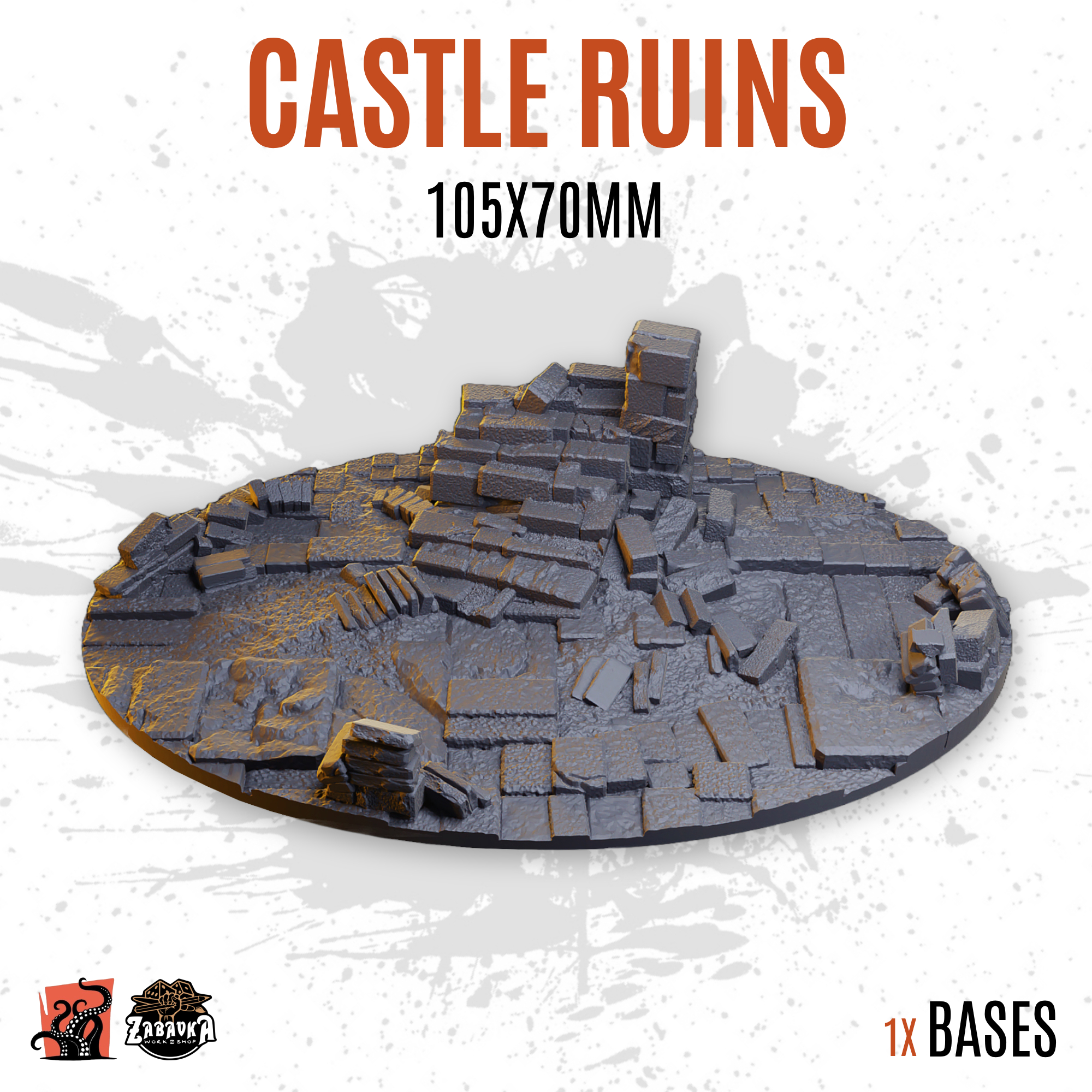 Castle ruins - 105x70mm oval base (1ud)