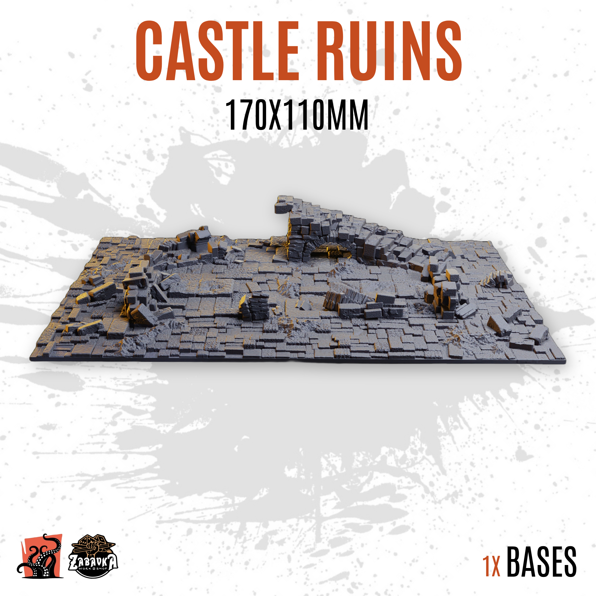 Castle ruins - 170x110mm square base (1ud)
