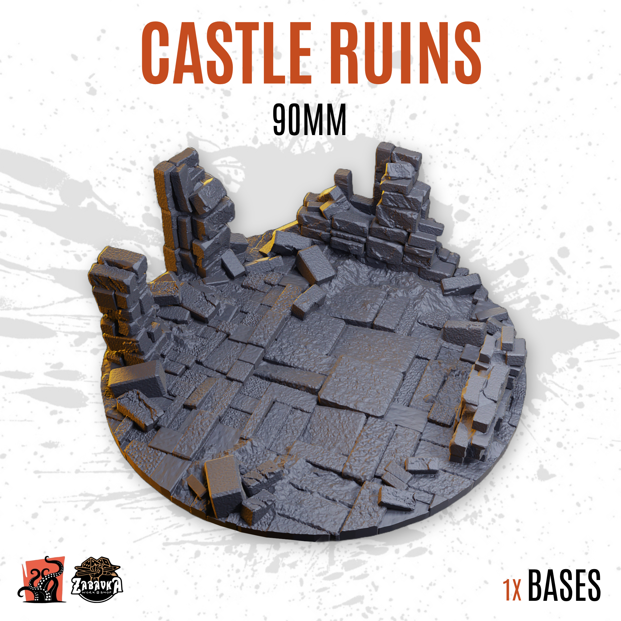 Castle ruins - 90mm base (1ud)