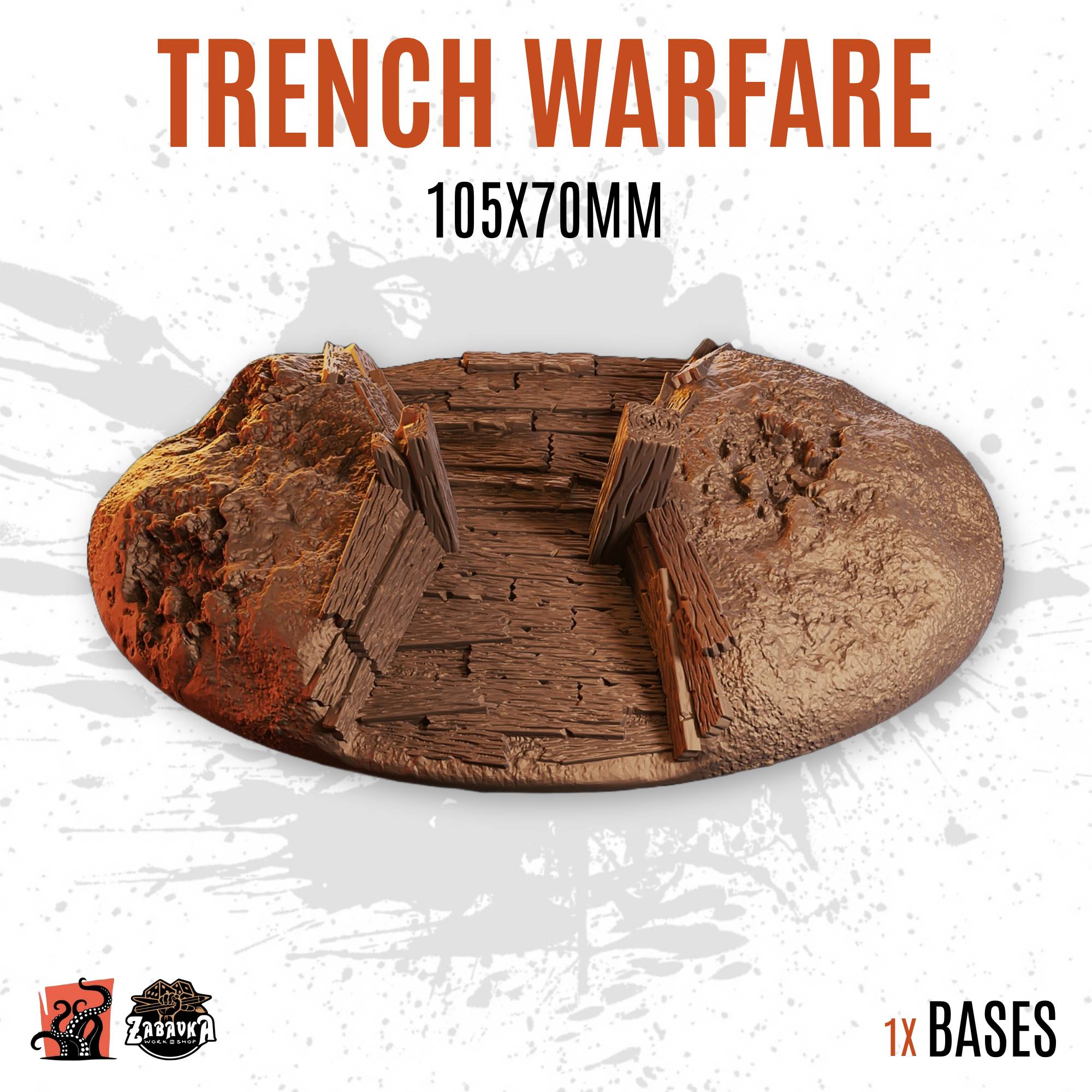 Trench warfare - 105x70mm oval base (1ud)