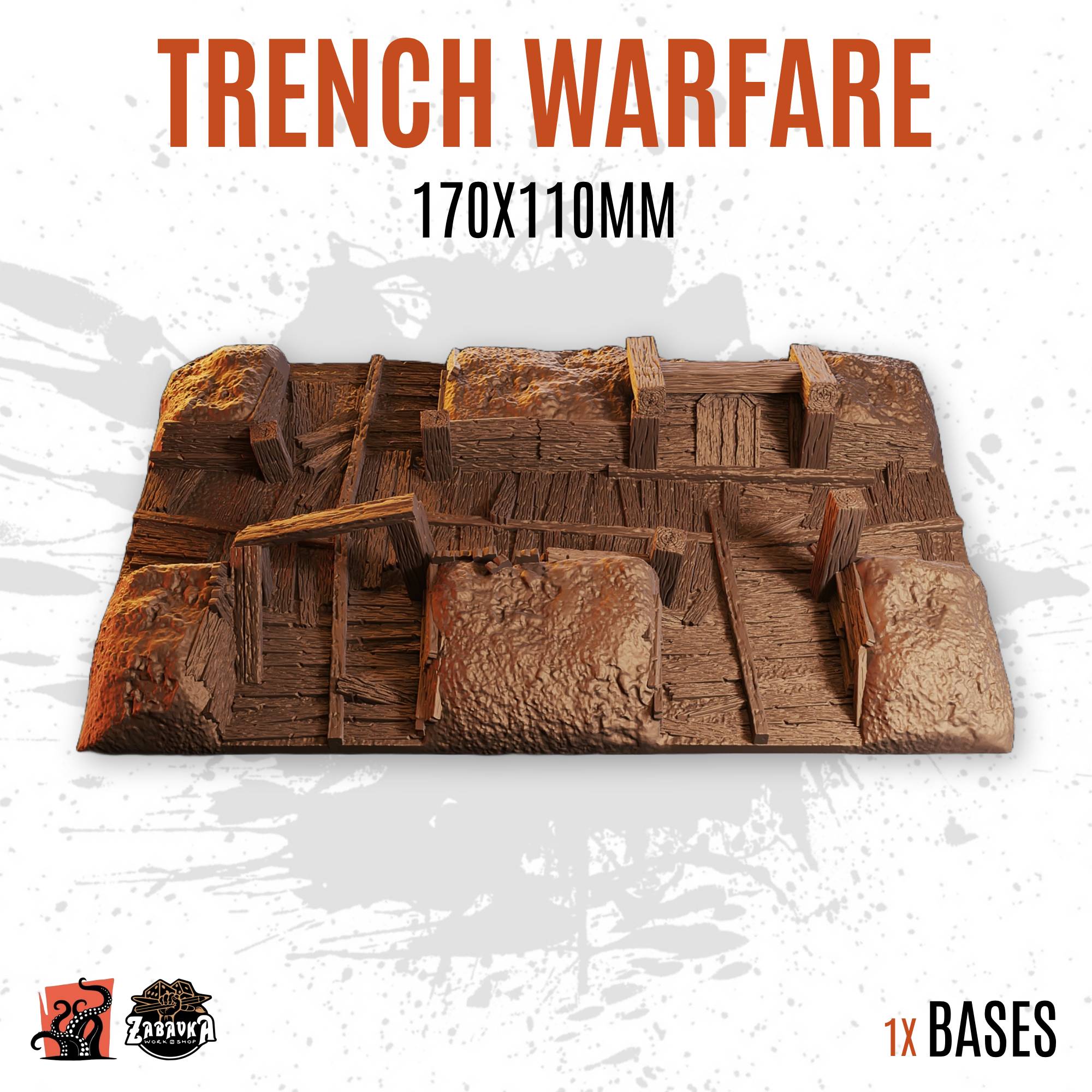 Trench warfare - 170x110mm square base (1ud)