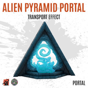 Alien pyramid portal with transport effect