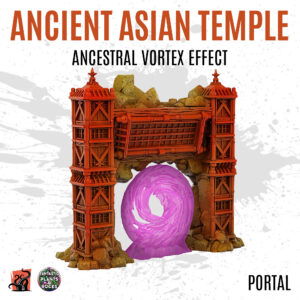 Ancient asian temple with ancestral vortex effect