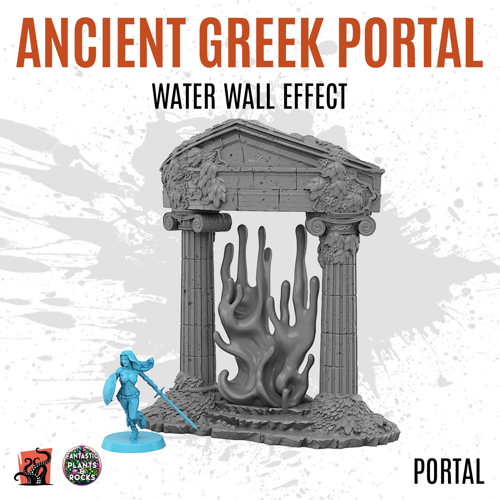 Ancient greek portal with water wall effect - Image 2