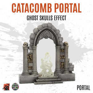 Catacomb portal with ghost skulls effect