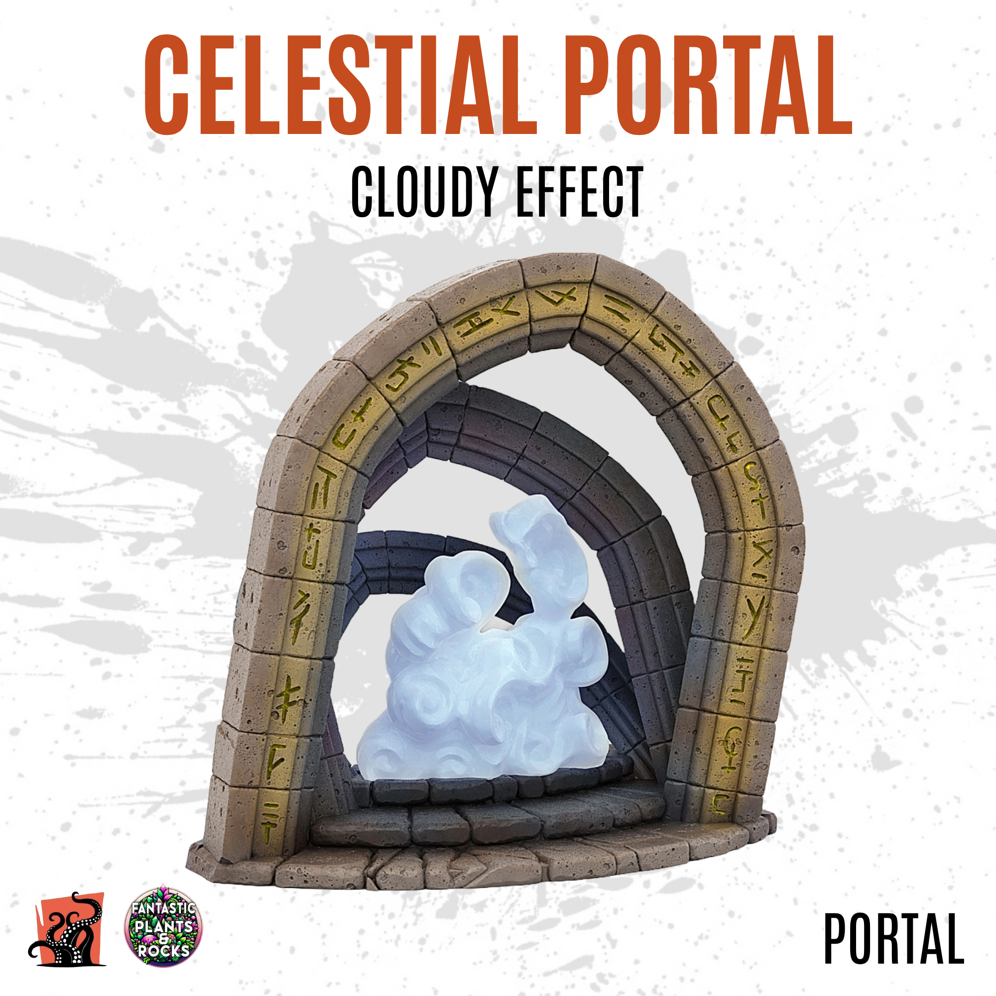 Celestial portal with cloudy effect