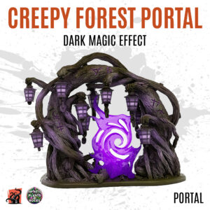 Creepy forest portal with dark magic effect