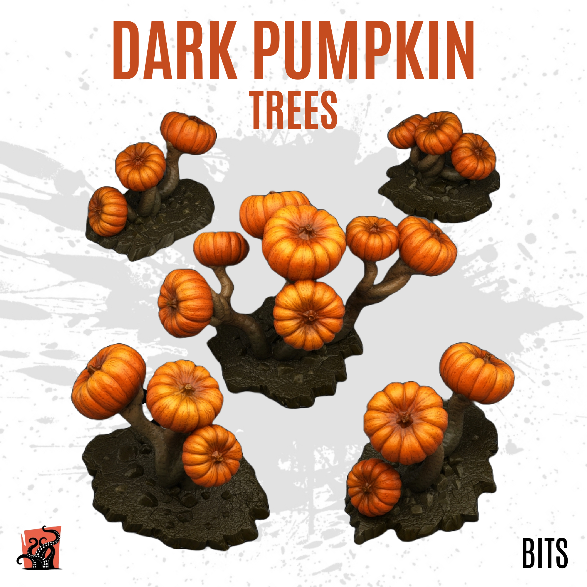 Dark pumpkin trees - Pack of 5 bits