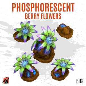 Phosphorescent berry flowers - Pack of 5 bits