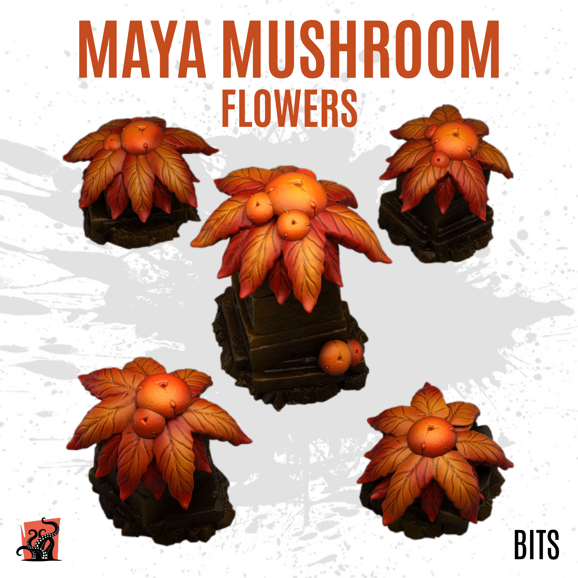 Maya mushroom flowers - Pack of 5 bits