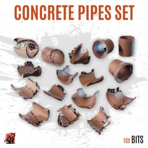 Concrete pipes set - Pack of 16 bits