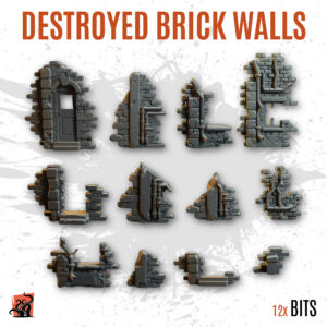 Destroyed brick walls - Pack of 12 bits