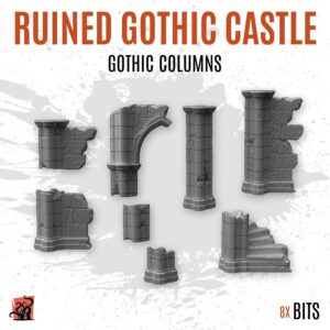 Ruined gothic castle - Gothic columns - Pack of 8 bits