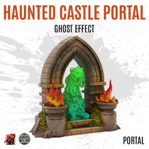 Haunted castle portal with ghost effect