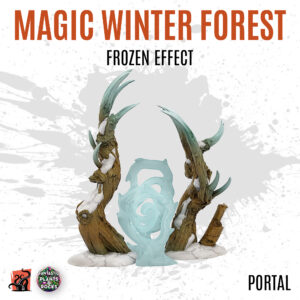 Magic winter forest with frozen effect