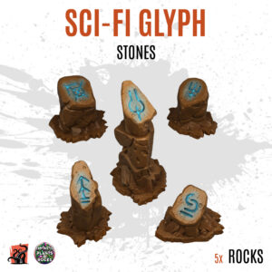 Sci-Fi glyph stones - Pack of 5 bits
