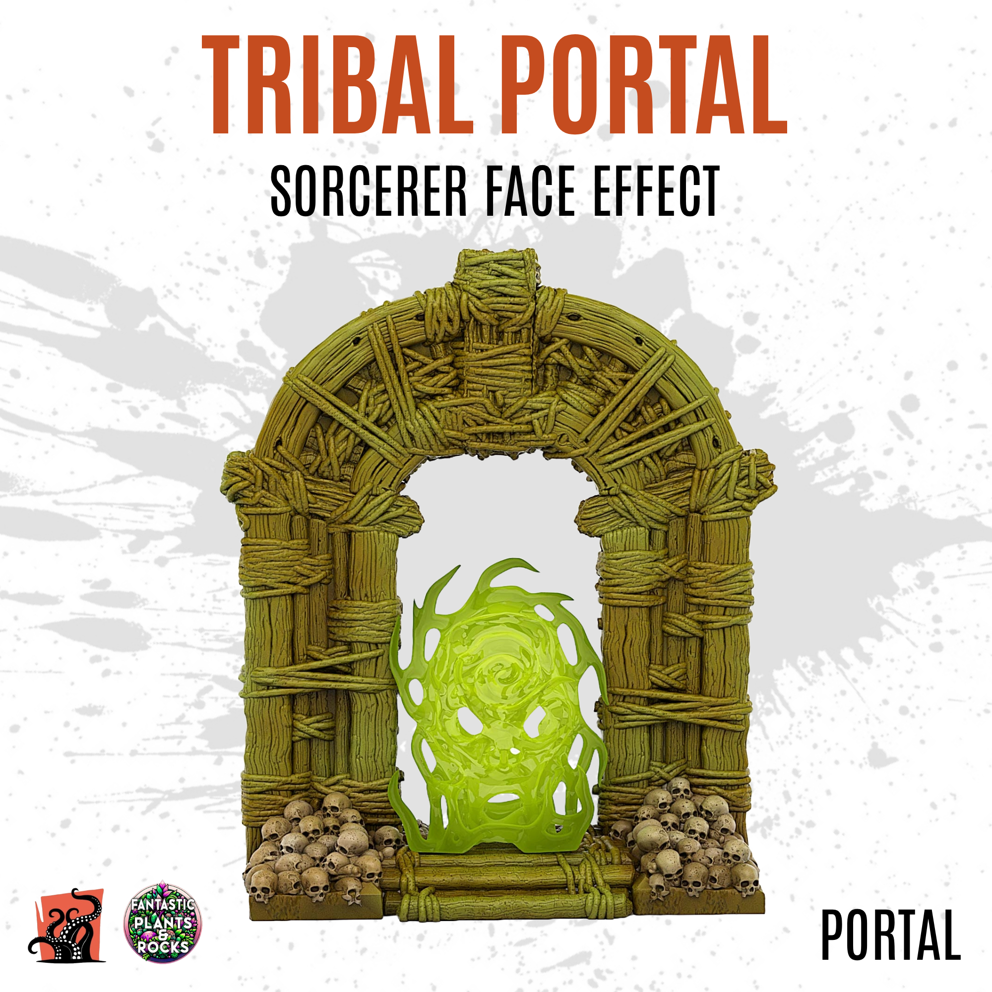 Tribal portal with sorcerer face effect