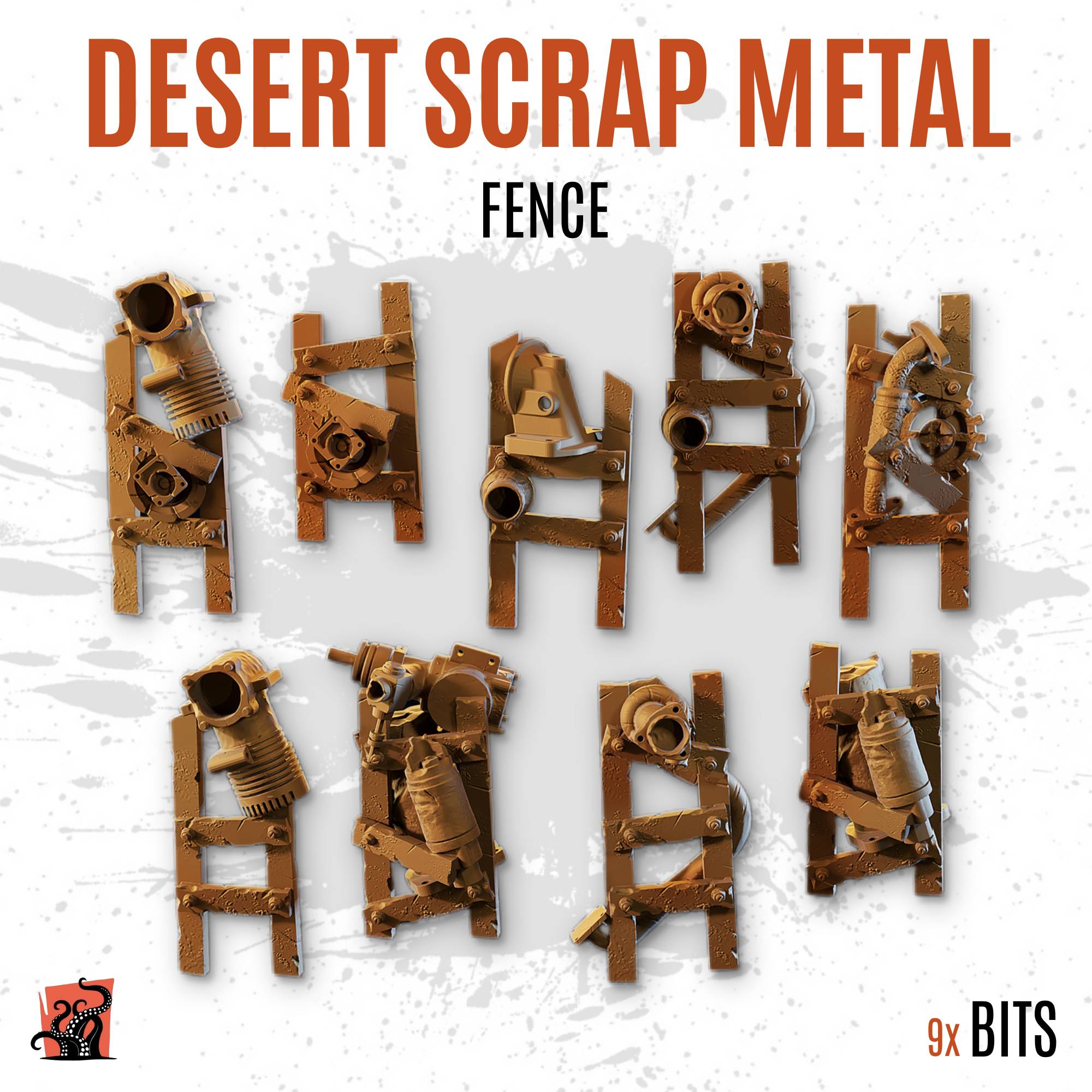 Desert scrap metal - Fence - Pack of 9 bits
