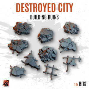 Destroyed city - Building ruins - Pack of 10 bits