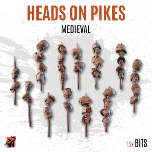 Heads on pikes - Medieval - Pack of 12 bits