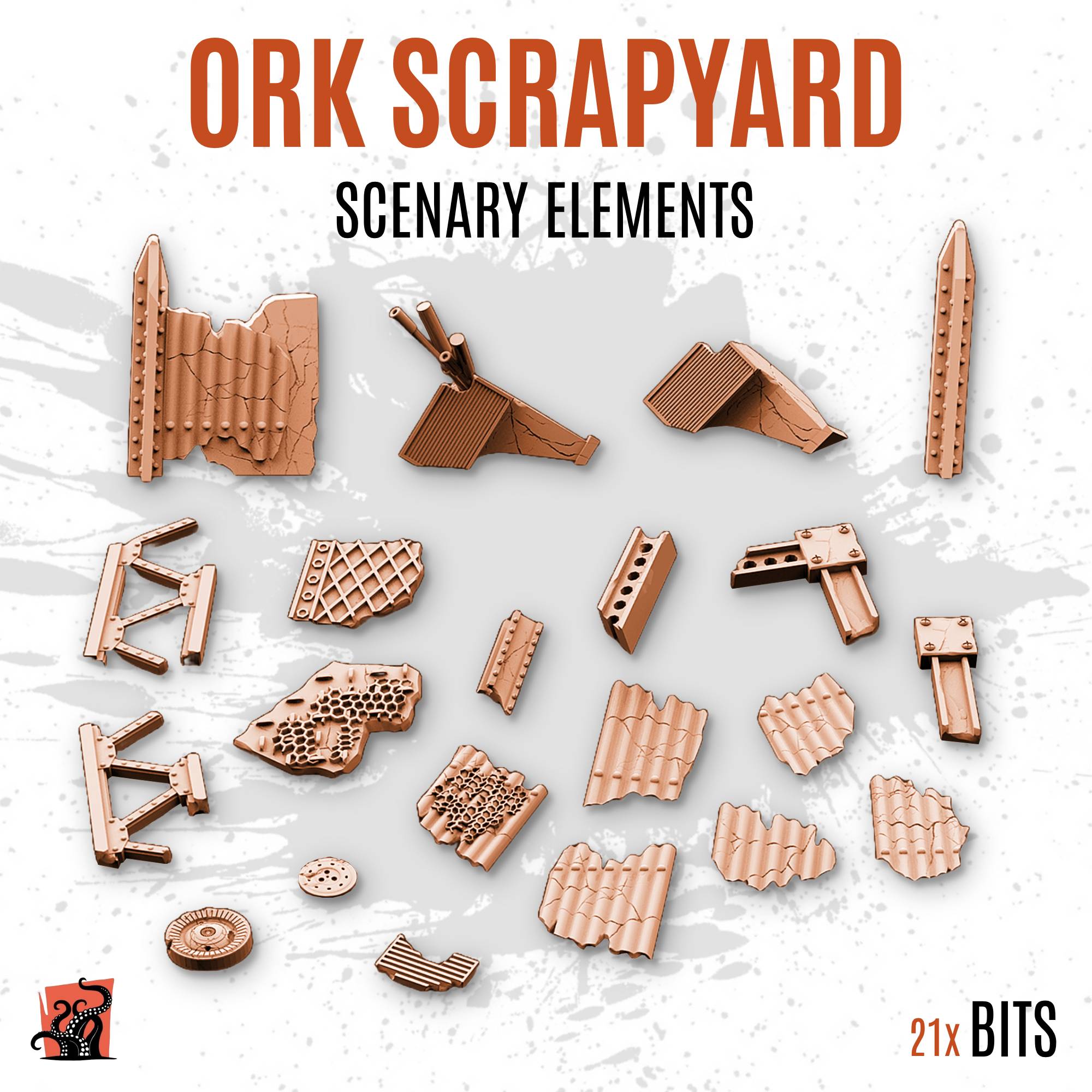 Ork scrapyard - Scenary elements - Pack of 21 bits