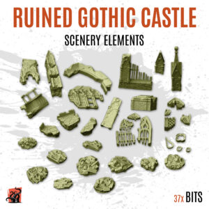 Ruined gothic castle - Scenary elements - Pack of 37 bits