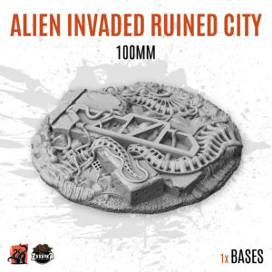 Alien Invaded Ruined City - 100mm base (1ud)