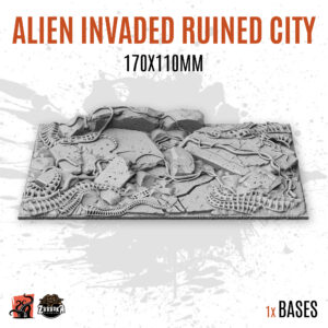 Alien Invaded Ruined City - 170x110mm square base (1ud)