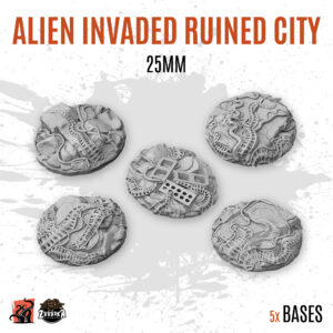 Alien Invaded Ruined City - 25mm base (5uds)
