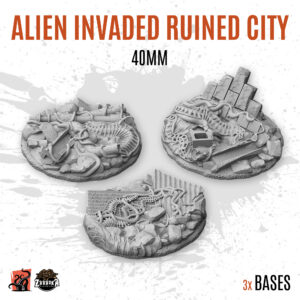 Alien Invaded Ruined City - 40mm base (3uds)