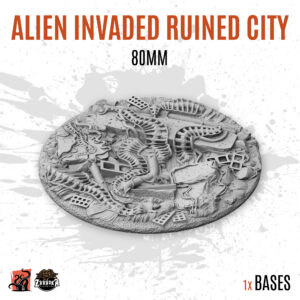 Alien Invaded Ruined City - 80mm base (1ud)