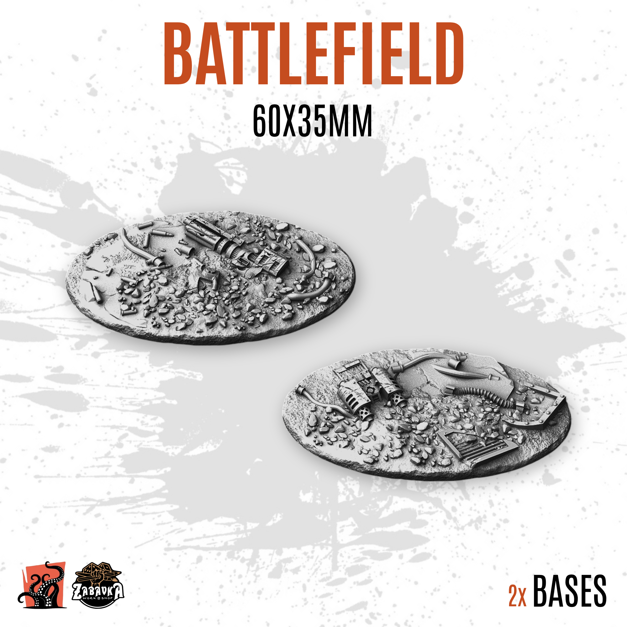 Battlefield - 60x35mm oval base (2uds)