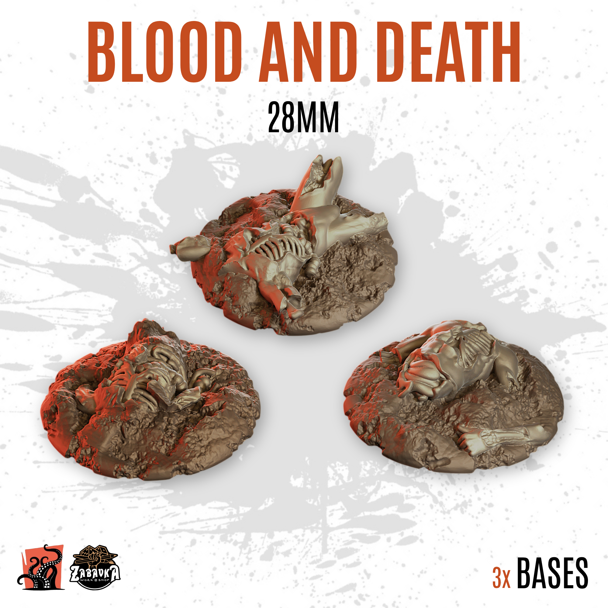 Blood and Death - 28mm base (3uds)