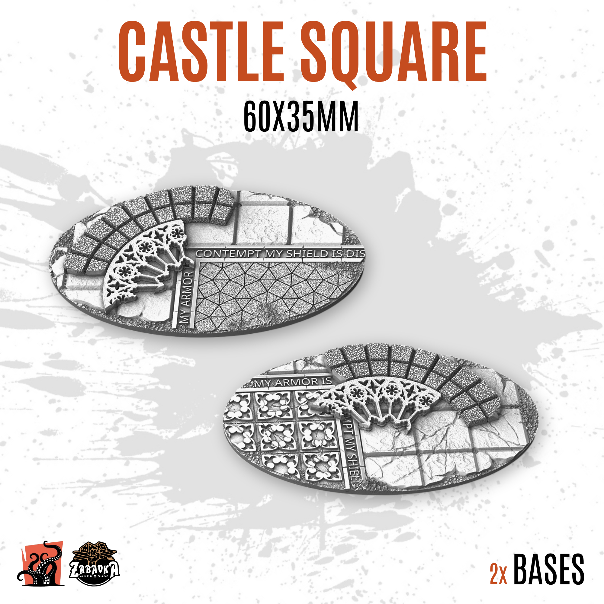 Castle Square - 60x35mm oval base (2uds)