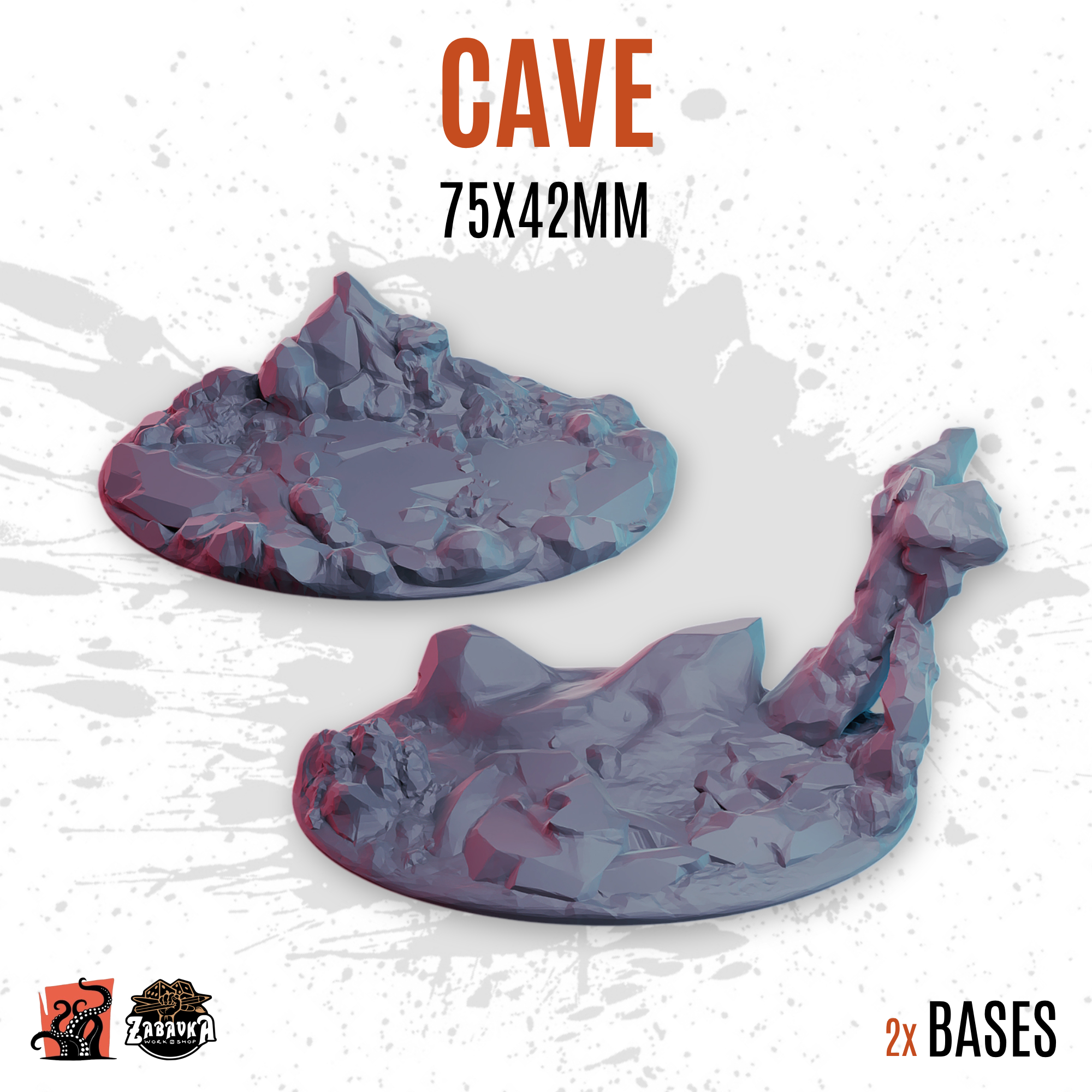 Cave - 75x42mm oval base (2uds)