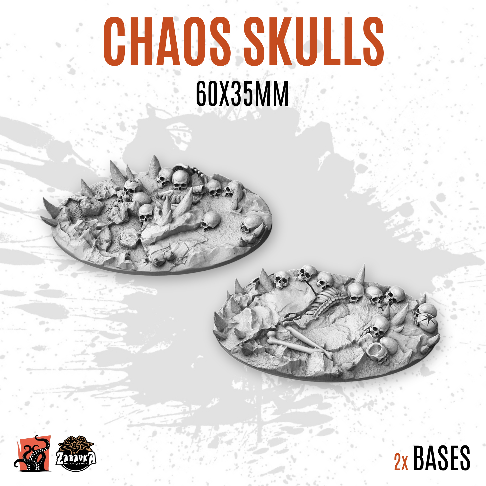 Chaos Skulls - 60x35mm oval base (2uds)