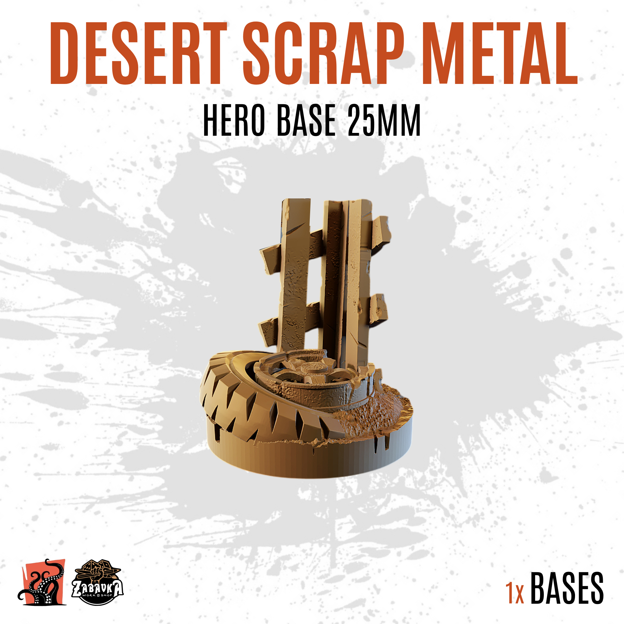 Desert Scrap Metal - 25mm hero base (1ud)