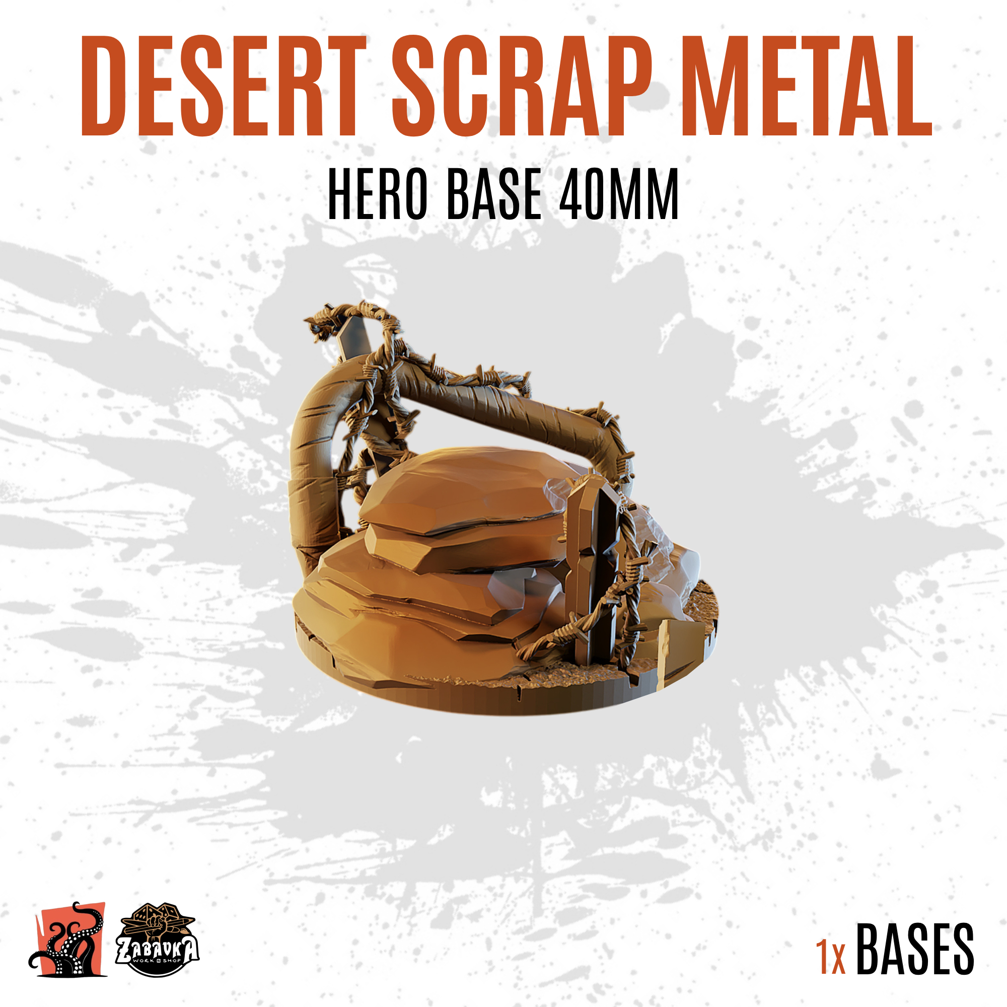 Desert Scrap Metal - 40mm hero base (1ud)