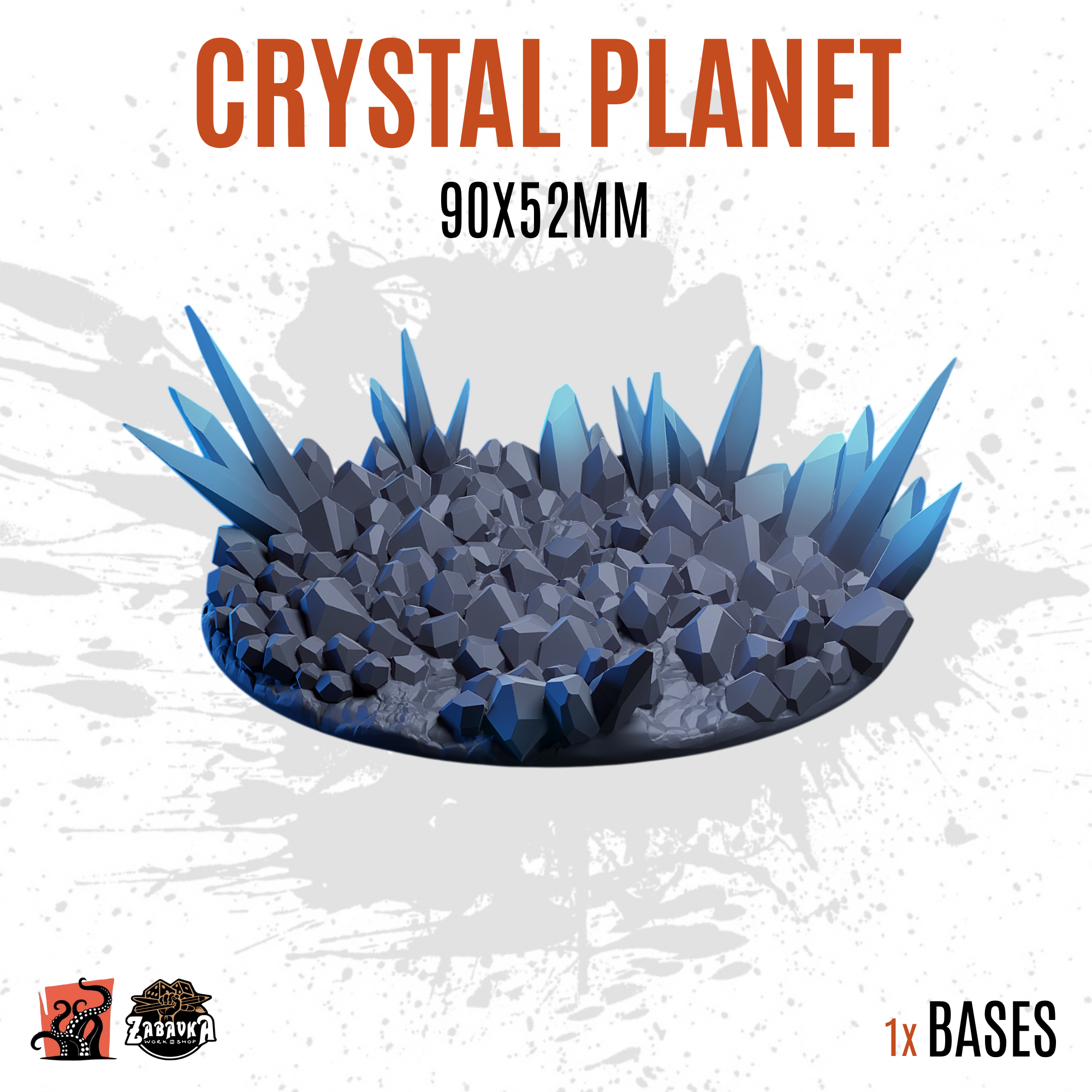 Crystal Planet - 90x52mm oval base (1ud)