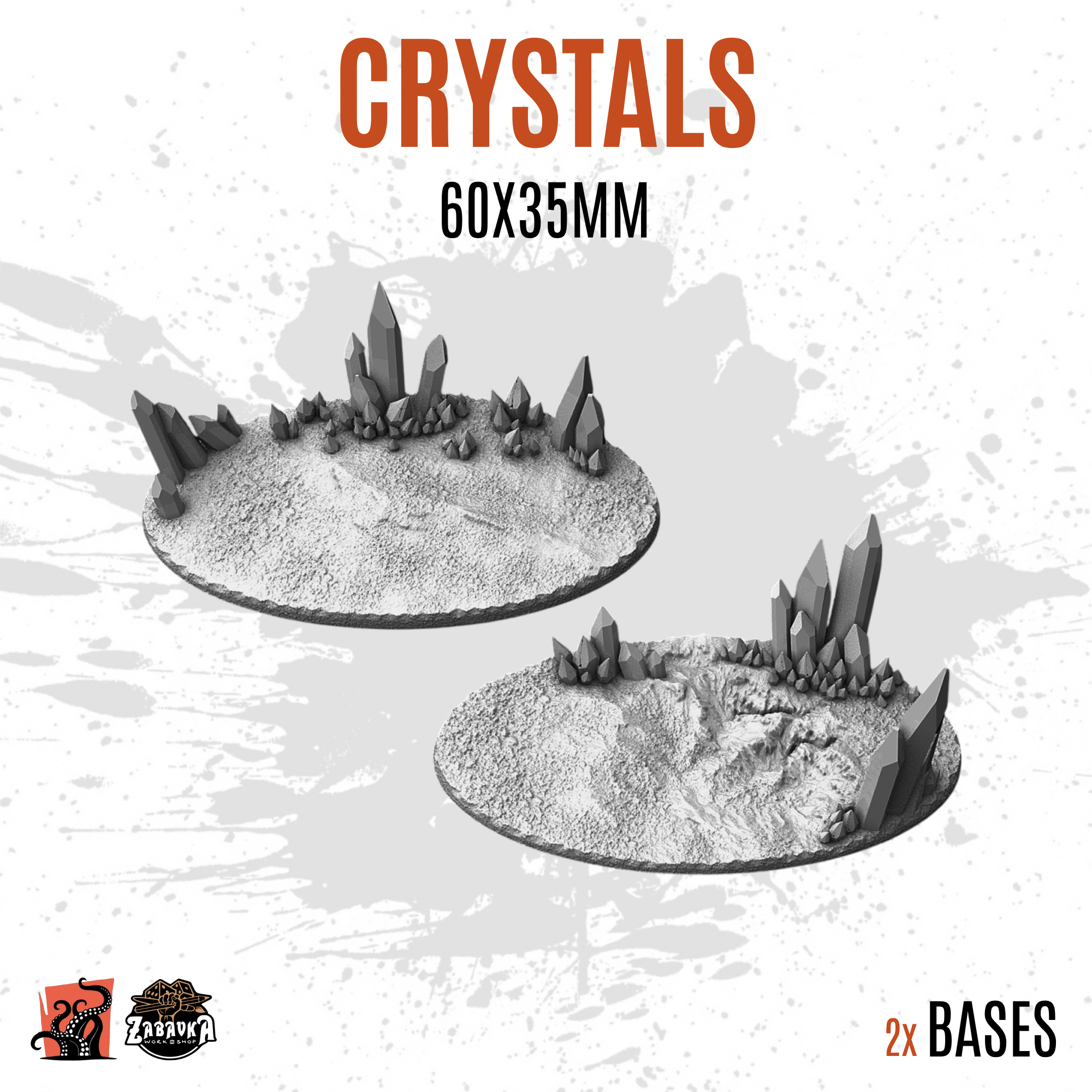 Crystals - 60x35mm oval base (2uds)