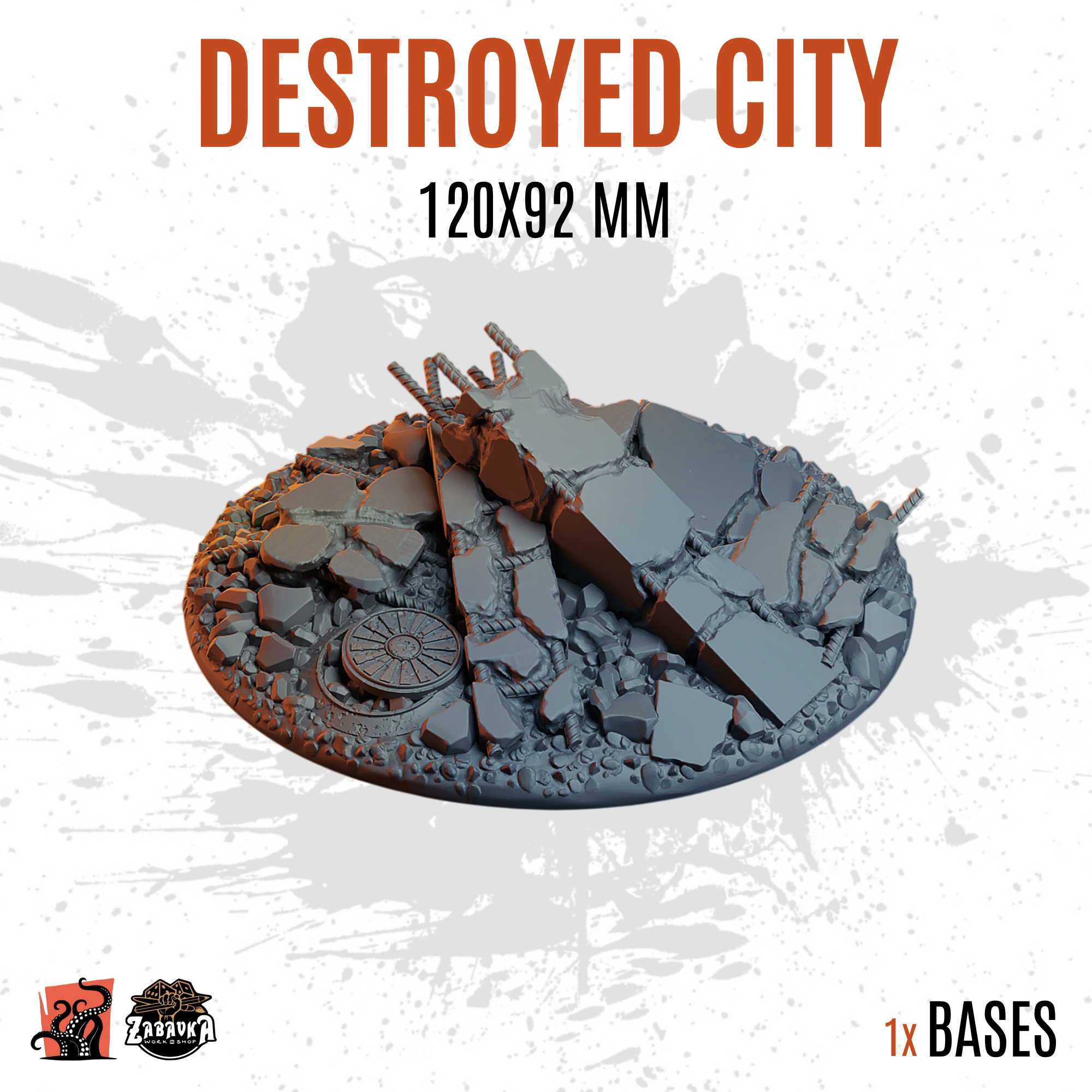 Destroyed City - 120x92mm oval base (1ud)
