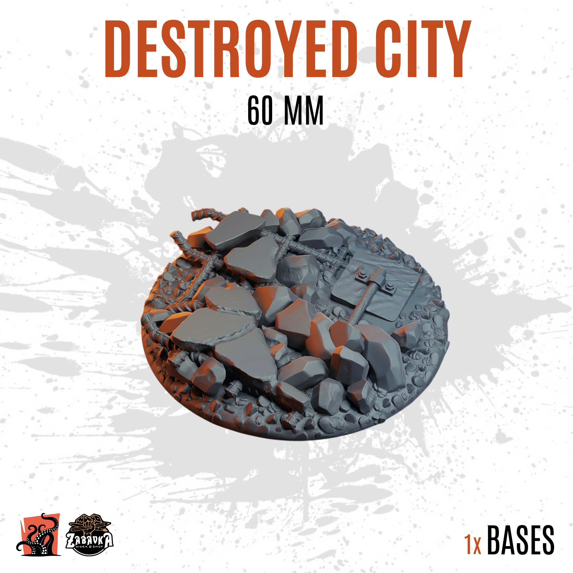 Destroyed City - 60mm base (1ud)