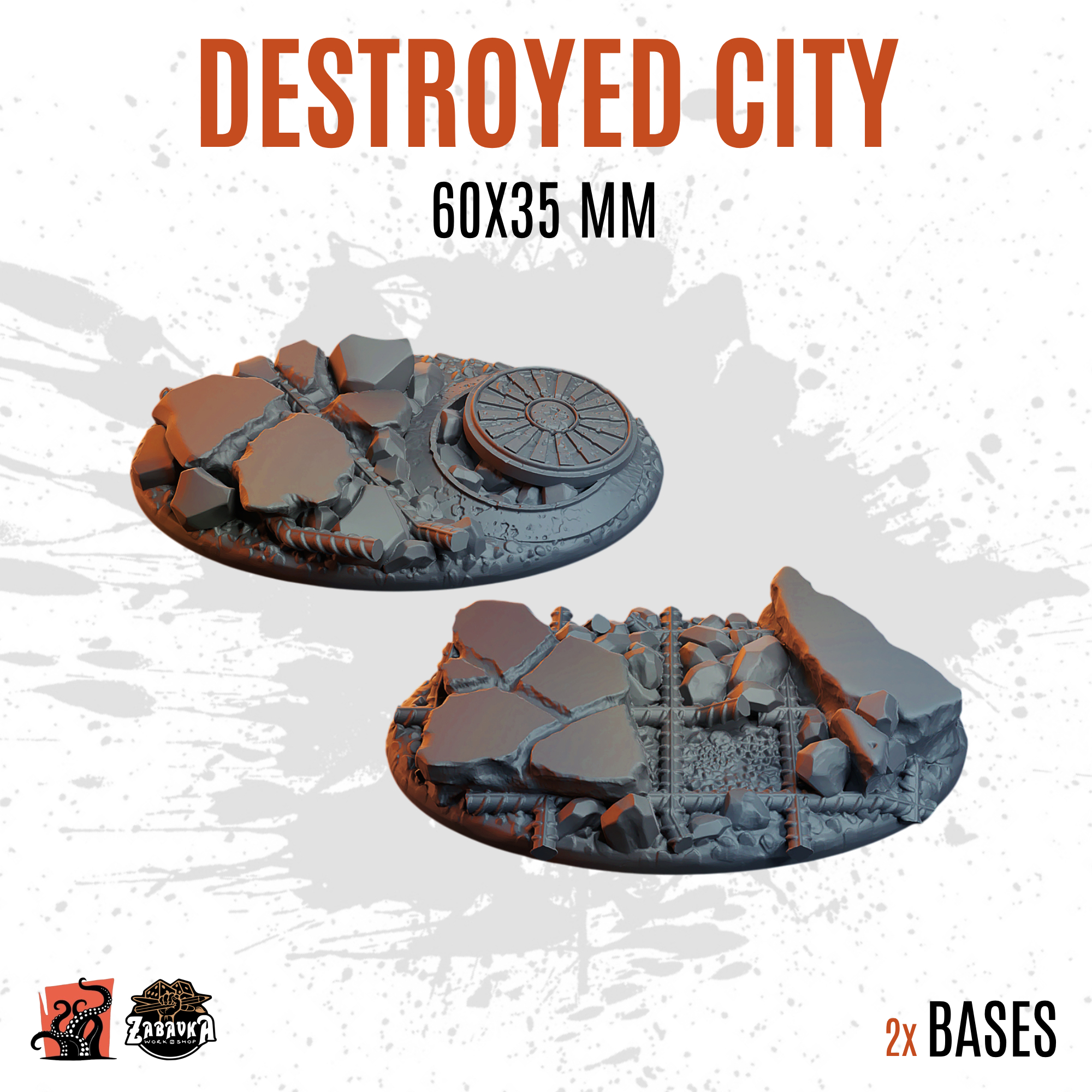 Destroyed City - 60x35mm oval base (2uds)