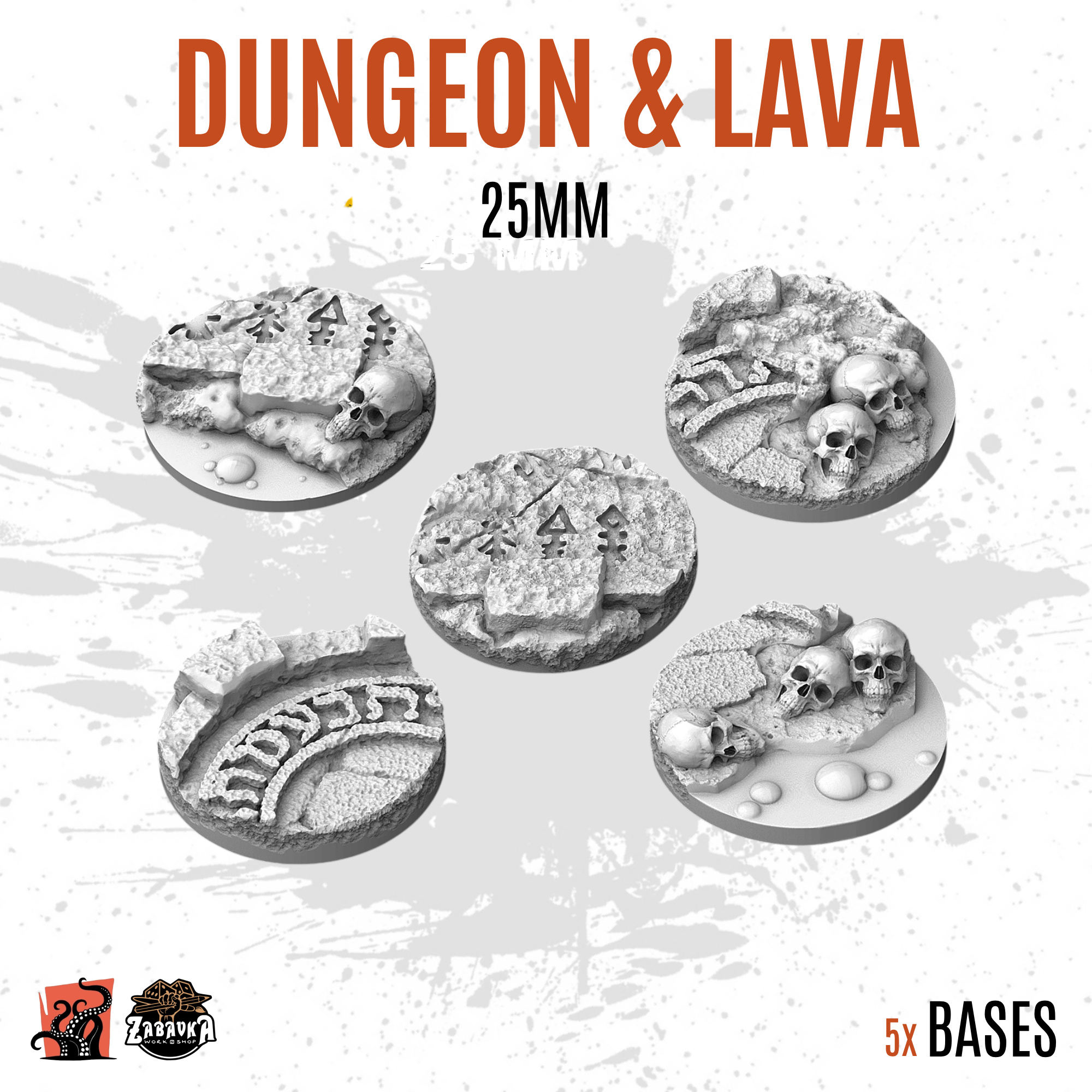 Dungeon & Lava - 25mm base (5uds)
