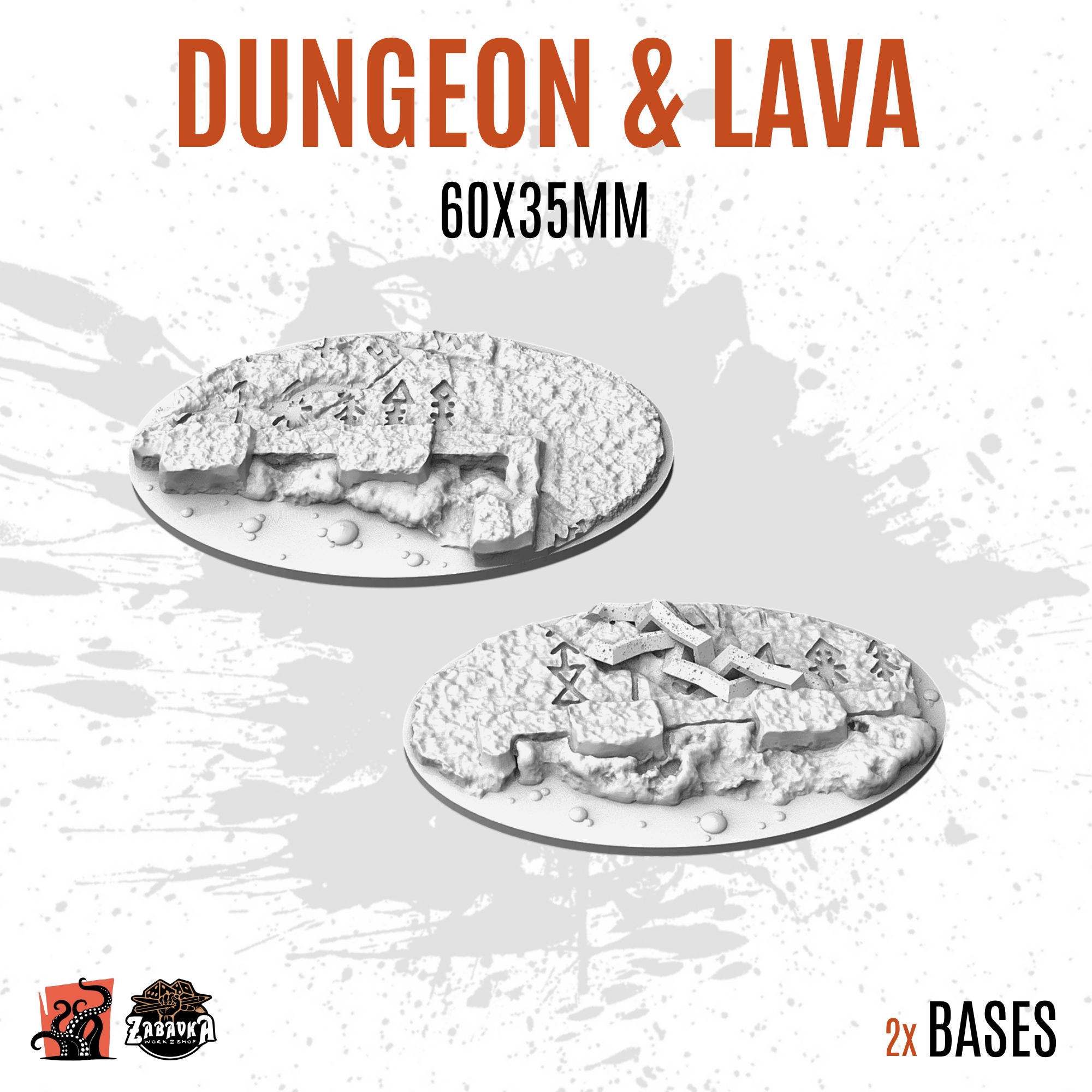 Dungeon & Lava - 60x35mm oval base (2uds)