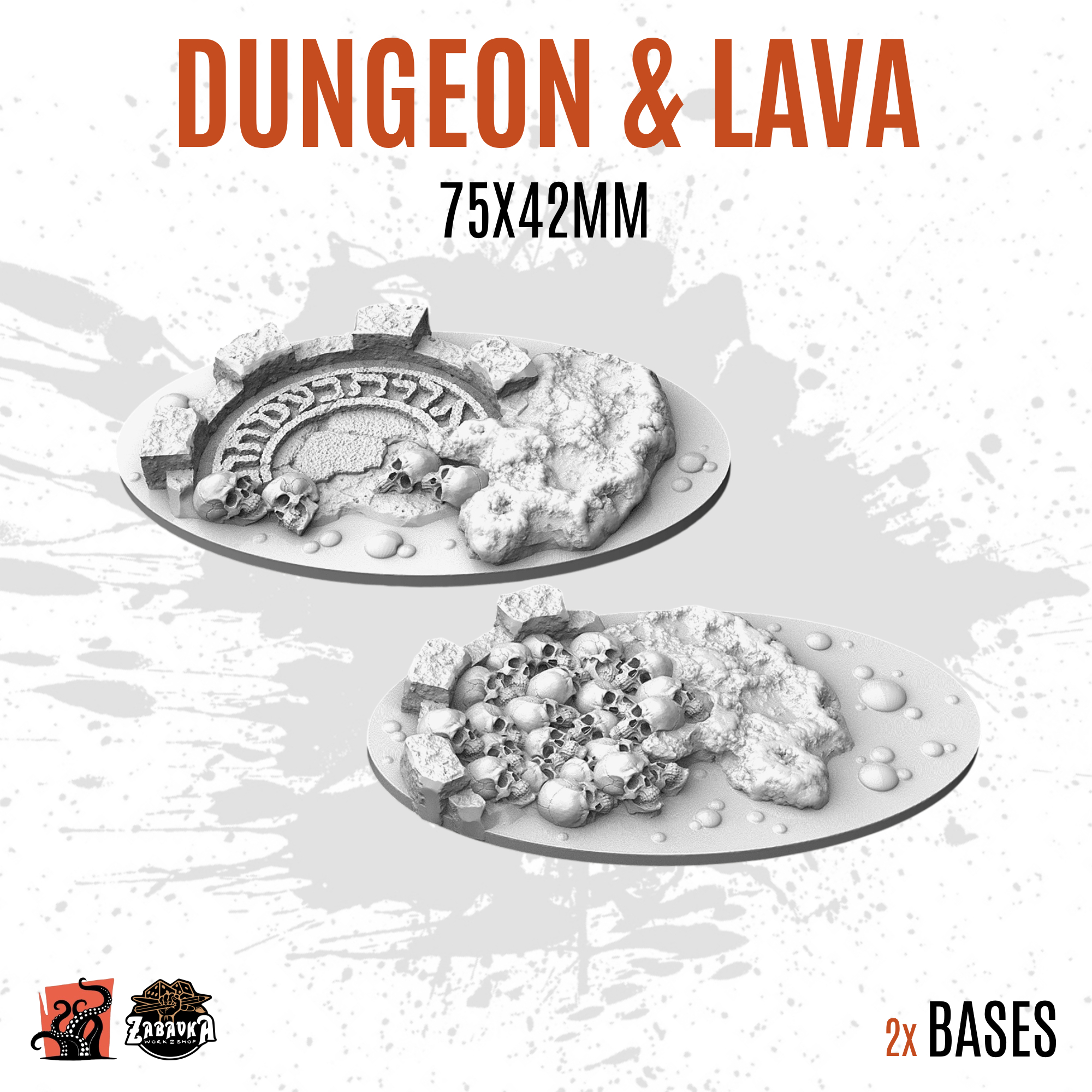 Dungeon & Lava - 75x42mm oval base (2uds)