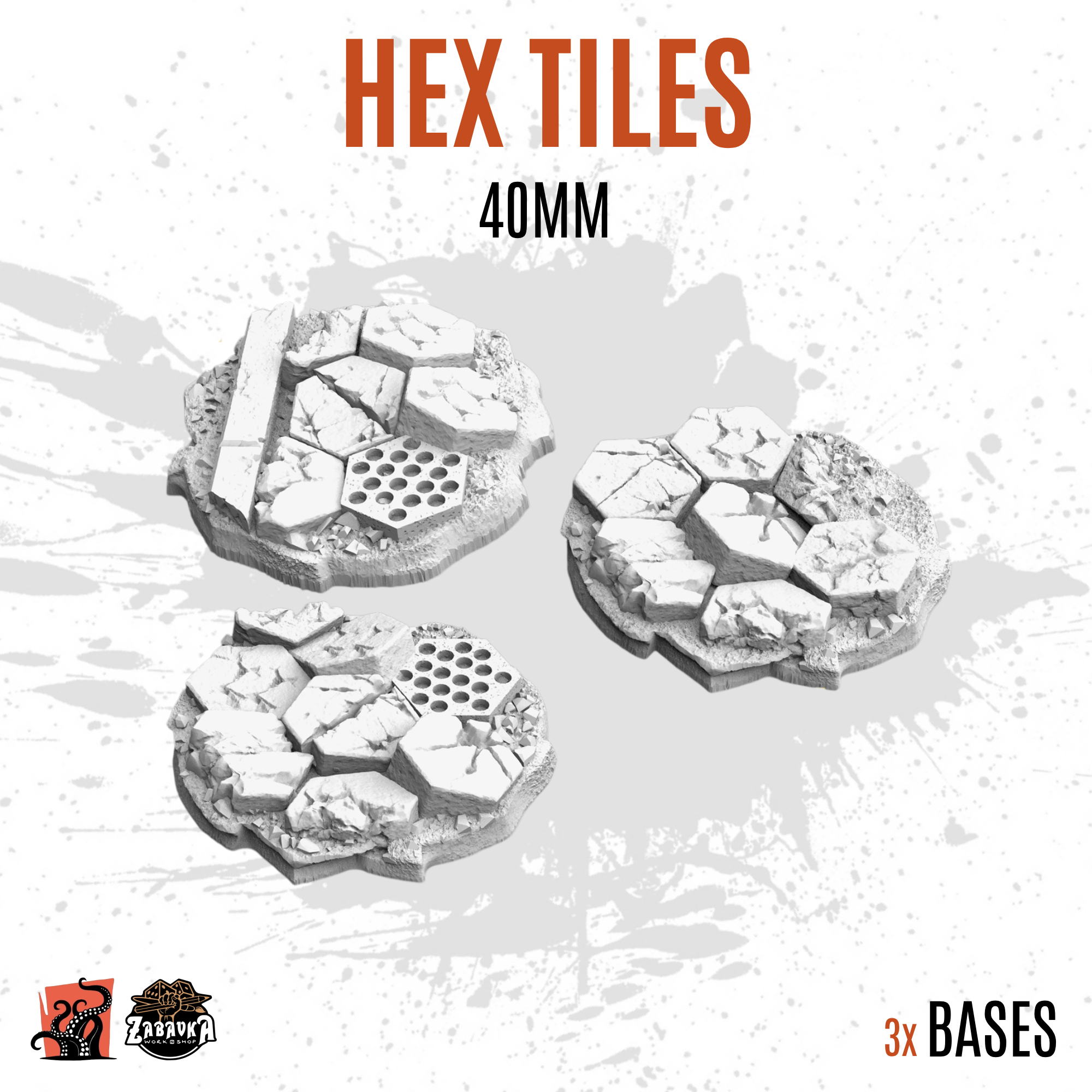Hex Tiles - 40mm base (3uds)