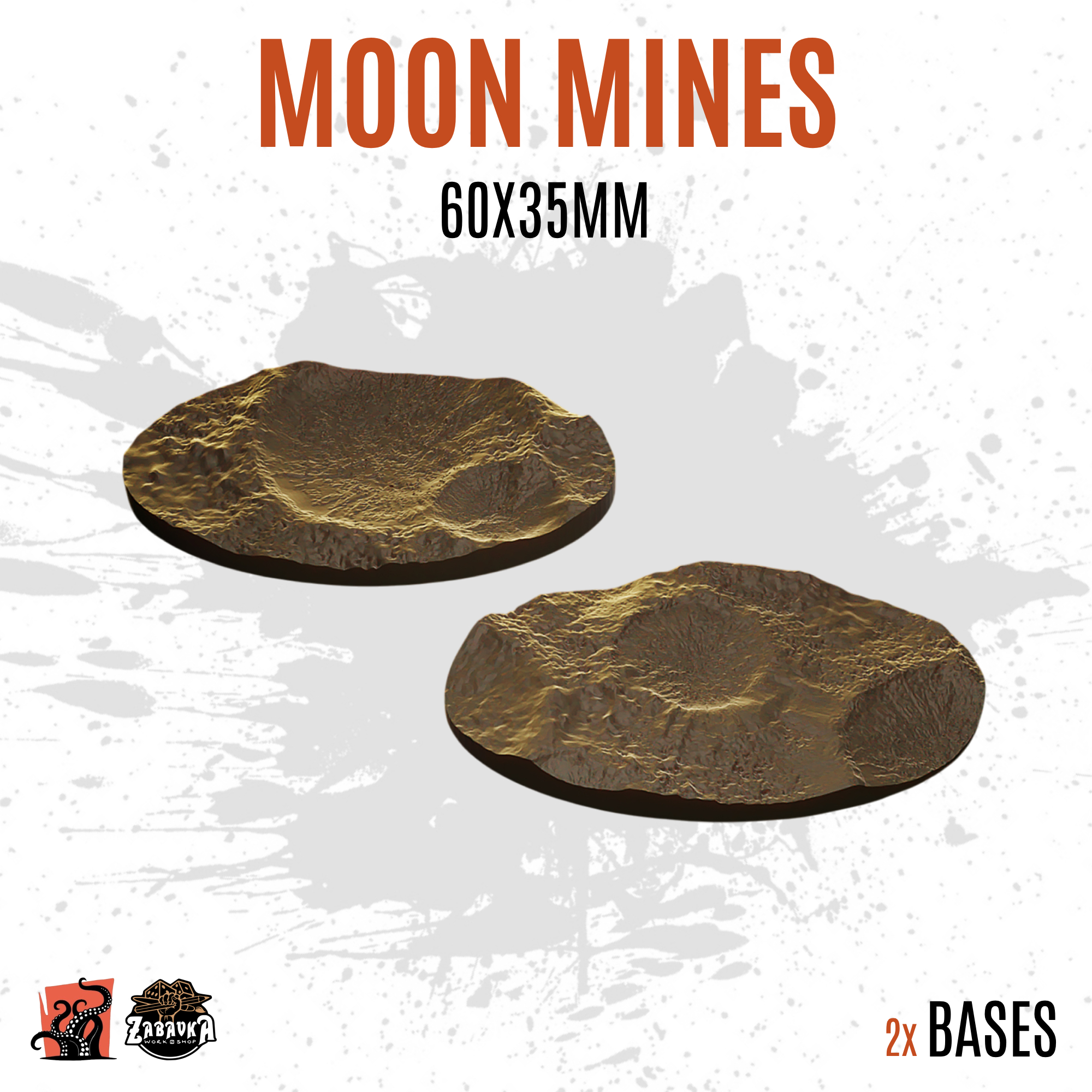 Moon Mines - 60x35mm oval base (2uds)