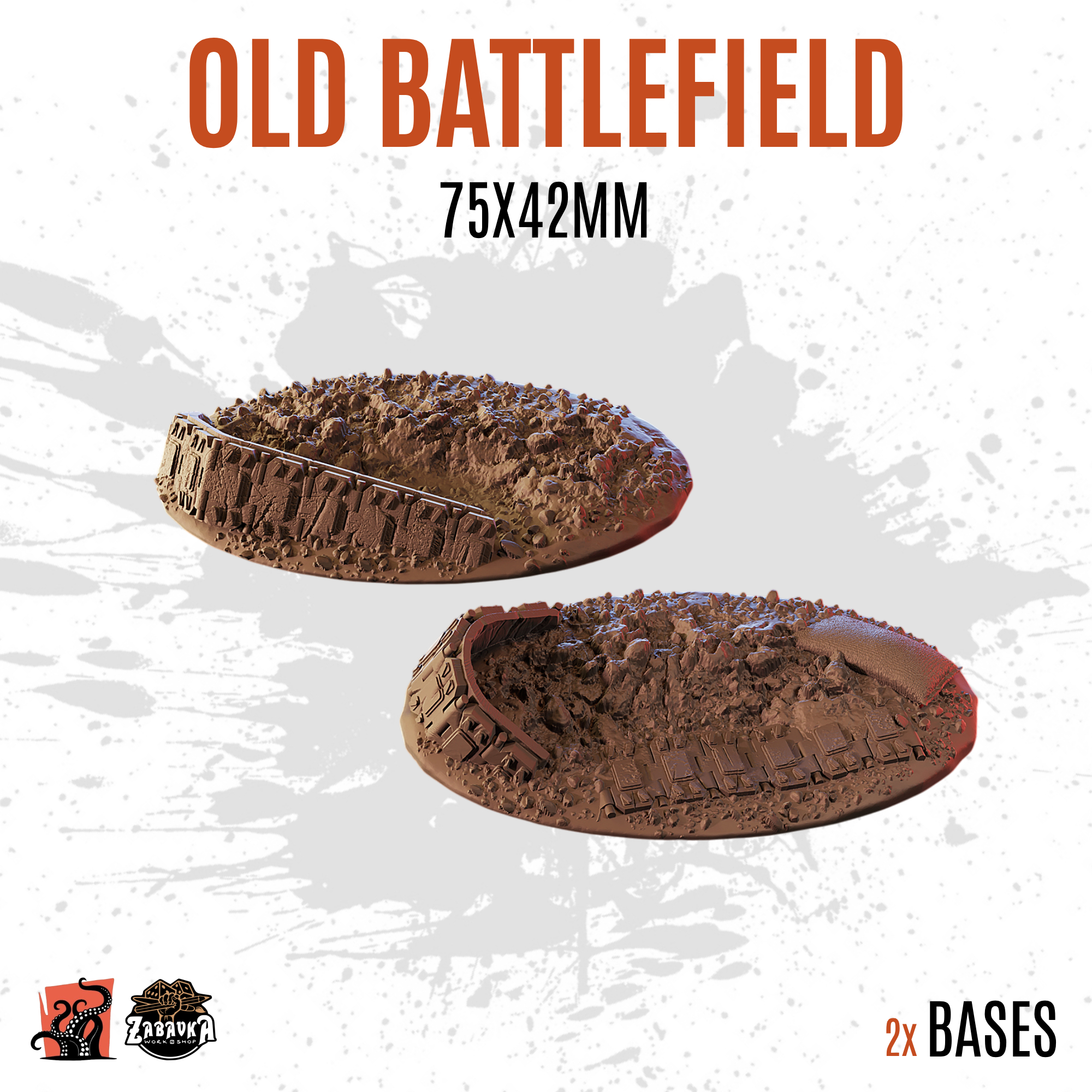 Old Battlefield - 75x42mm oval base (2uds)