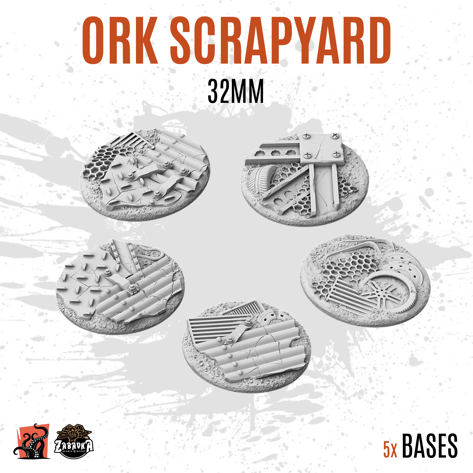 Ork Scrapyard - 32mm base (5uds)